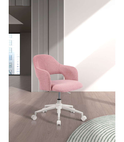 Silla Despacho Giratoria Elevable Acabado Rosa, 58m(ancho) 71/81cm(altura) 58cm(fondo)_1