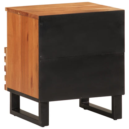 Mesita De Noche De Madera Maciza De Acacia 40x34x46 Cm_3