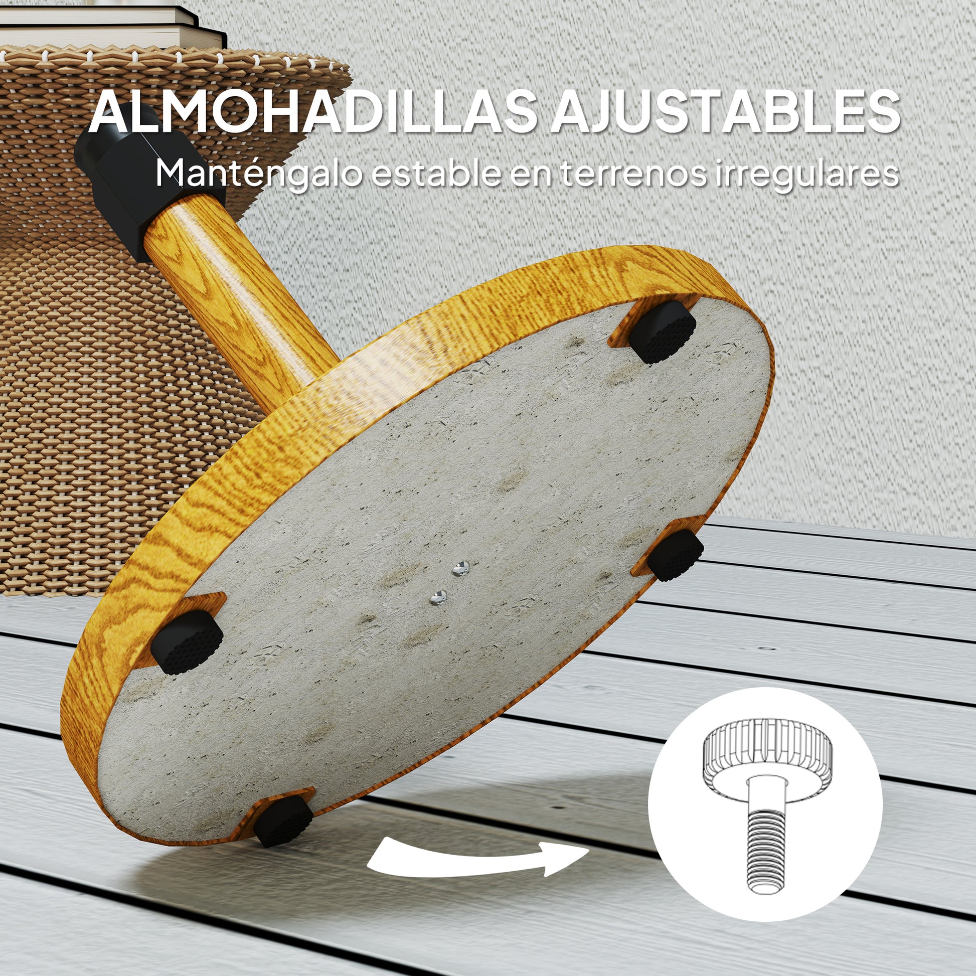 Outsunny Base Para Sombrilla Con Relleno De Cemento Peso 24,5 Kg Natural_5