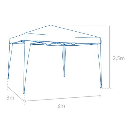 Goodyear - Carpa Plegable 3x3 M Azul Multifuncional | Impermeable | Ideal Para Jardín, Terraza, Playa | Bolsa De Transporte | 4 Cortavientos_1