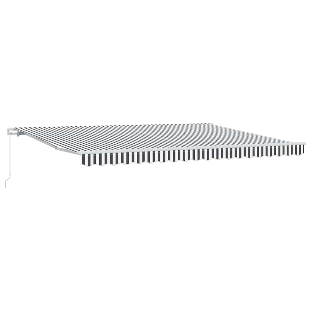 Toldo Retráctil Manual Gris Antracita Y Blanco 450x300 Cm_0