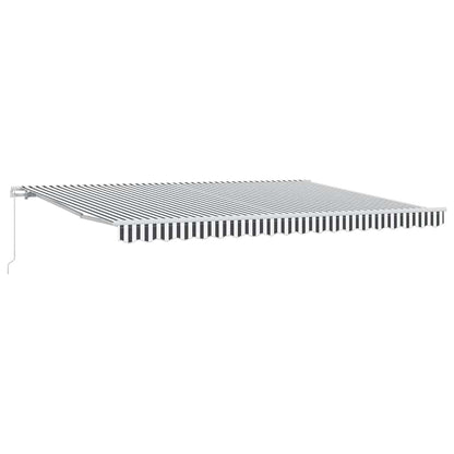 Toldo Retráctil Manual Gris Antracita Y Blanco 450x300 Cm_0