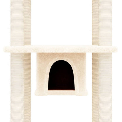 Vidaxl Rascador Para Gatos Con Postes De Sisal Crema 169 Cm_5