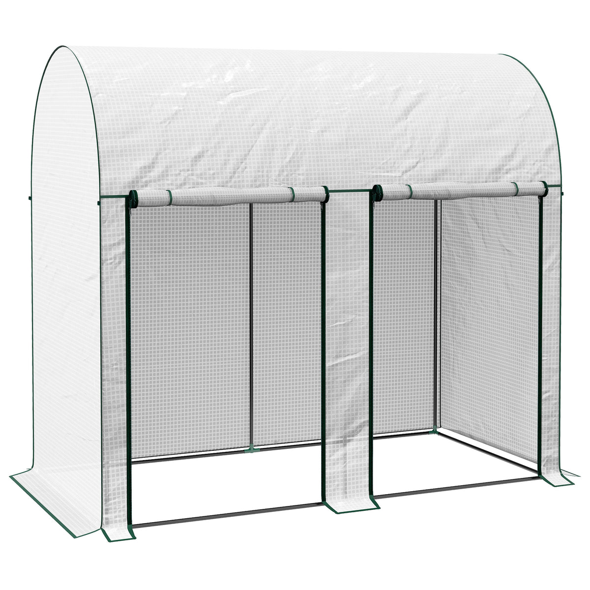 Invernadero Outsunny Acero, Pe Blanco 200x100x178 Cm_1