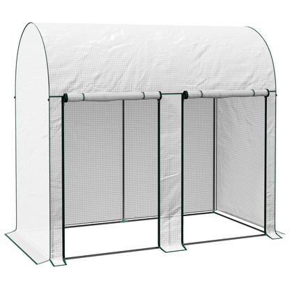 Invernadero Outsunny Acero, Pe Blanco 200x100x178 Cm_1