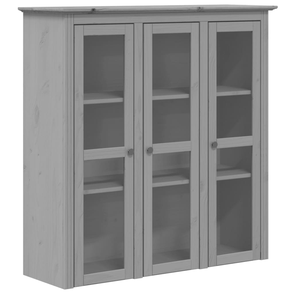 Aparador Alto Bodo Madera Maciza De Pino Gris 115,5x43x200,5 Cm / Vetonek_1