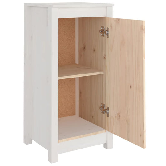 Aparador De Madera Maciza De Pino Blanco 39x35x80 Cm / Vetonek_0