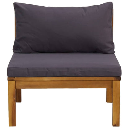 Vidaxl Juego De Sofás 2 Pzas Con Cojines Gris Oscuro Madera De Acacia_3