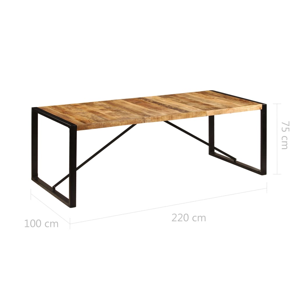 Mesa De Comedor De Madera Maciza De Mango 220x100x75 Cm_4