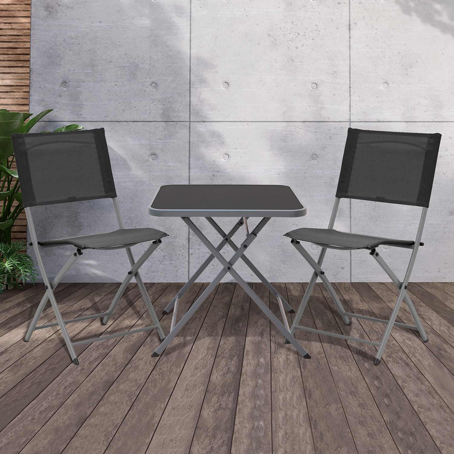 Mesa Plegable Cuadrada Emili Gris Oscuro 60x60x72cm 7house_4