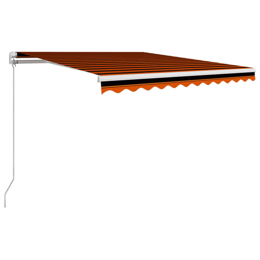 Toldo Retráctil Manual Naranja Y Marrón 350x250 Cm_0