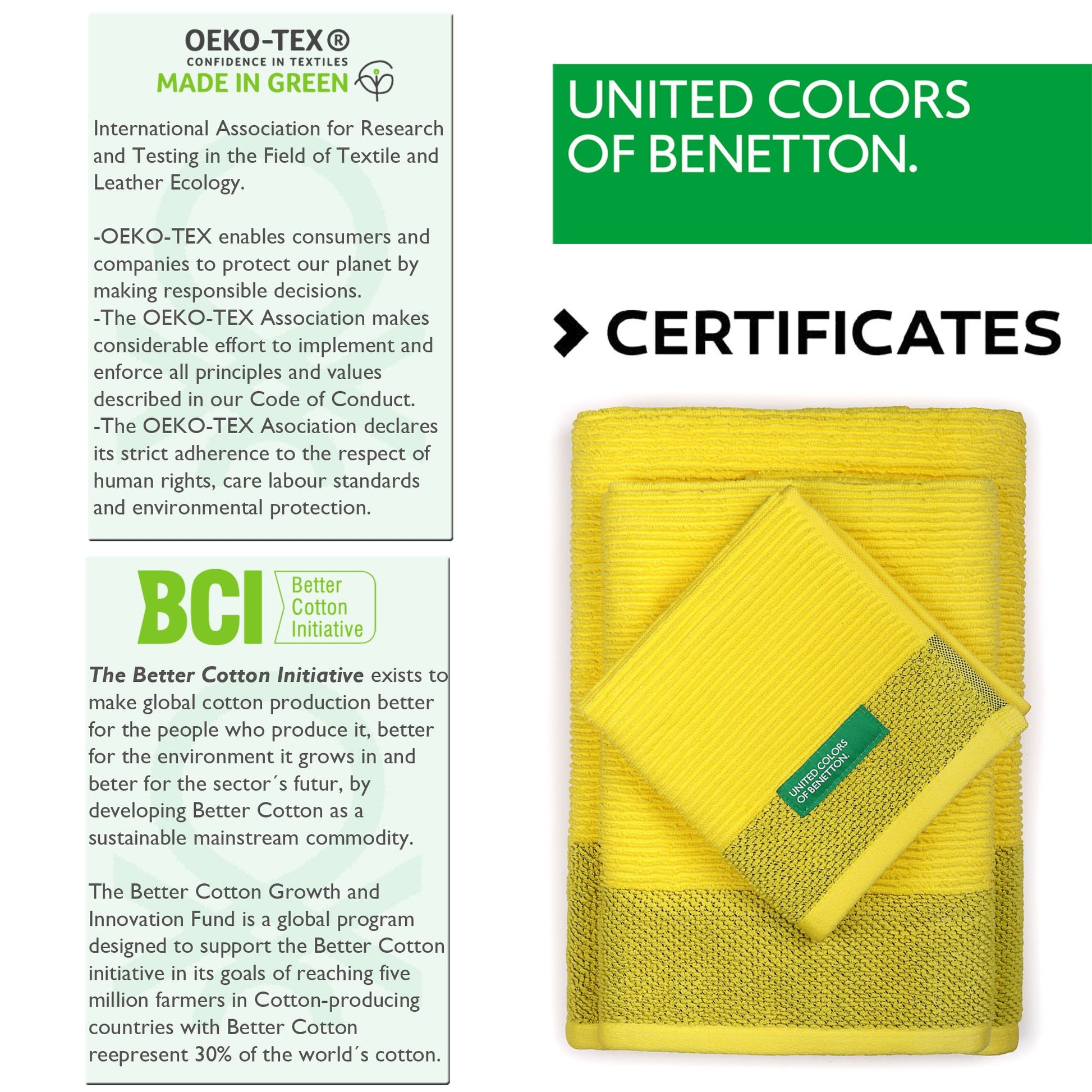 Juego De 3 Toallas Algodón 450 Gr7m2 Rainbow Benetton