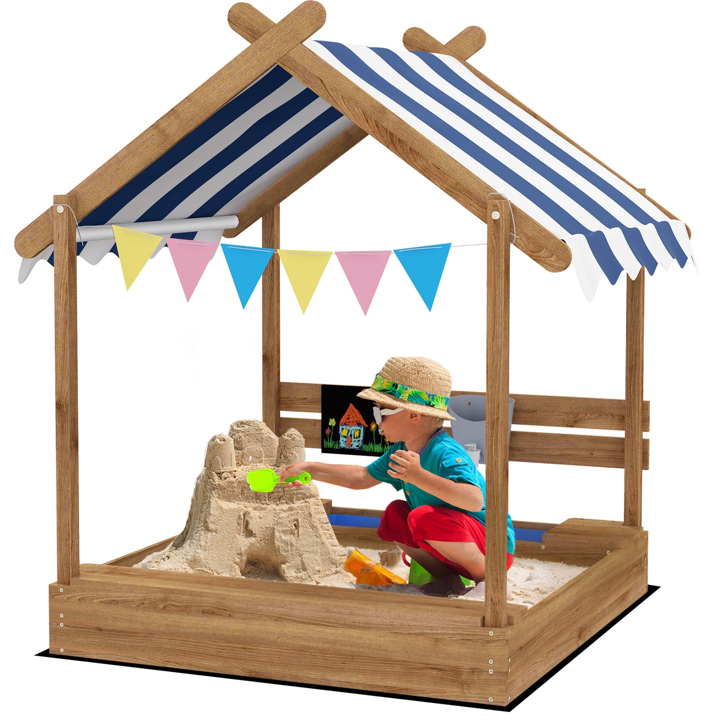 Outsunny Arenero Para Niños De Madera_0