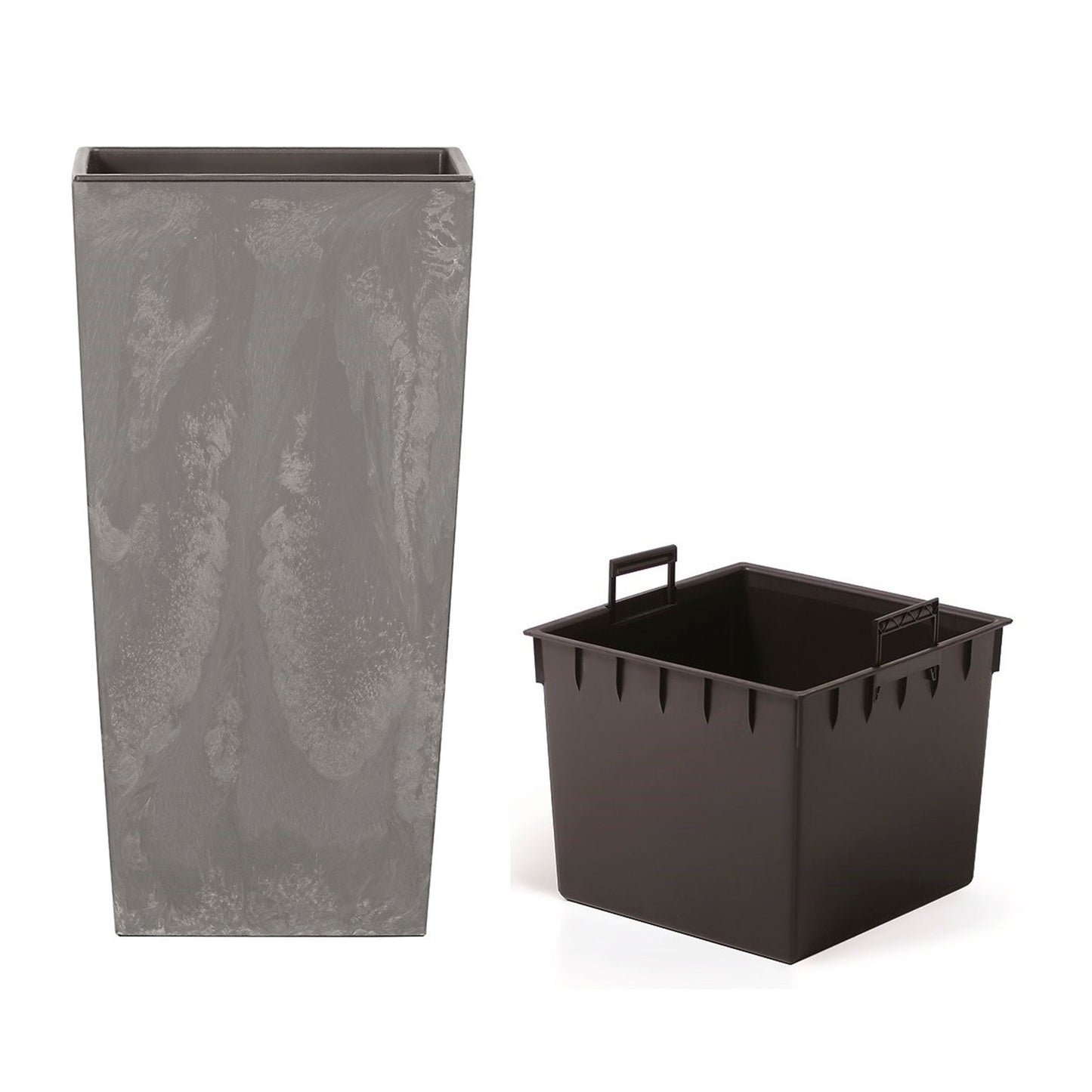 Maceta Urbi Square Beton Effect 2l., Dimensiones (mm) 126x126x200, Color Marengo_3