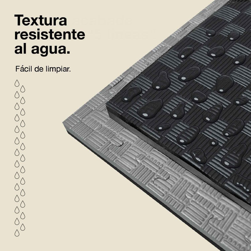 Tatami Puzzle 4cm 100x100cm – Superficie 5 Líneas Gris/negro Jowy_4