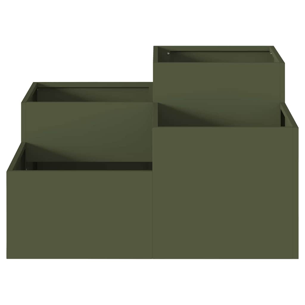Maceta Para Jardín Verde Oliva 100 X 100 X 48 Cm Acero_5