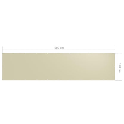 Vidaxl Toldo Para Balcón Tela Oxford Crema 120x500 Cm_4