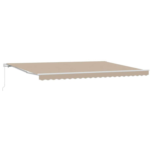 Toldo Retráctil Beige 500 X 350 Cm Poliéster Y Aluminio_0