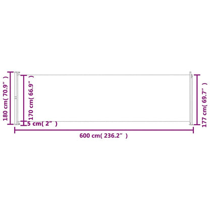 Vidaxl Toldo Lateral Retráctil De Jardín Gris 180x600 Cm_2