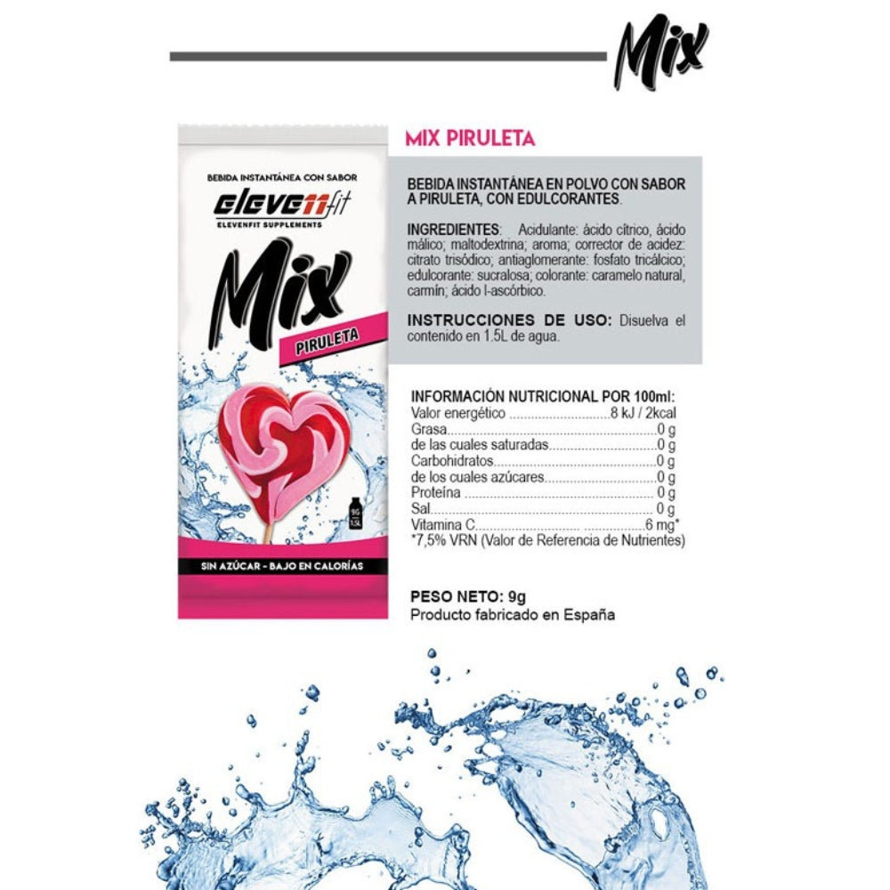 Saborizante Mix Sabor Piruleta 24 Sobres De 9g Eleven Fit_1