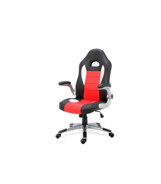 Silla De Escritorio Victoria En Negro Y Rojo. Alto: 112-120, Ancho: 70, Fondo: 51_0