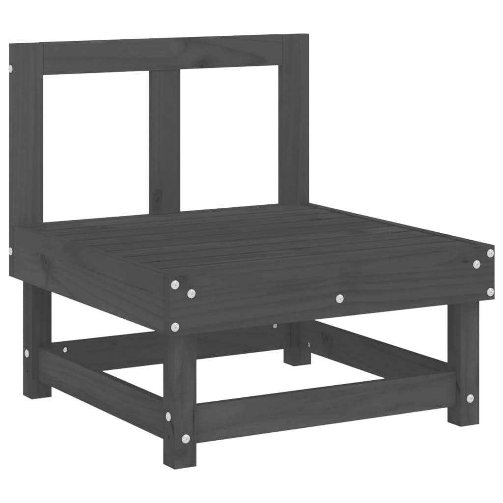 Vidaxl Juego De Muebles De Jardín 7 Piezas Madera Maciza De Pino Gris_3