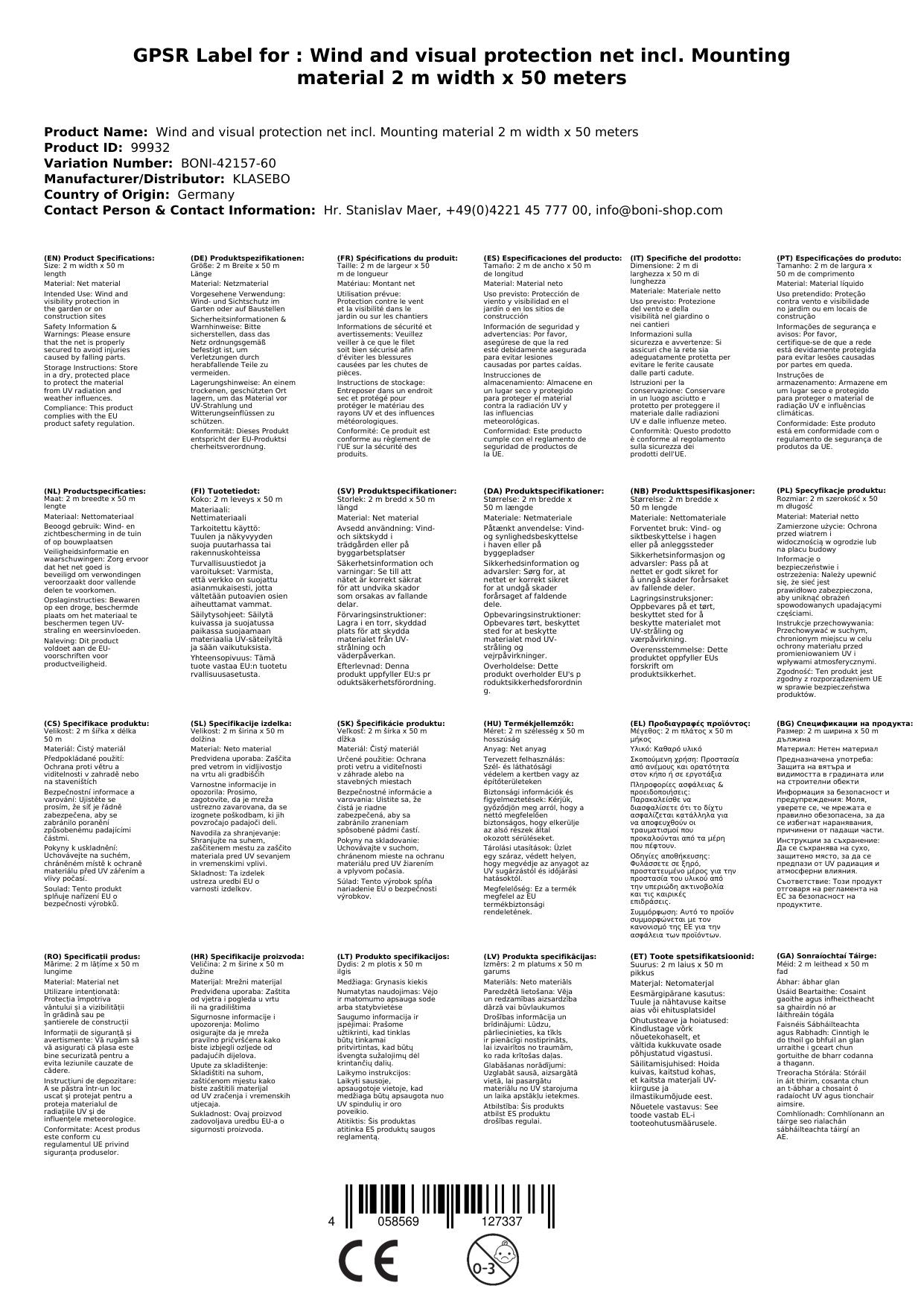 Malla De Ocultación Y Cortavientos 2m X 50m, Con Kit De Fijación_1