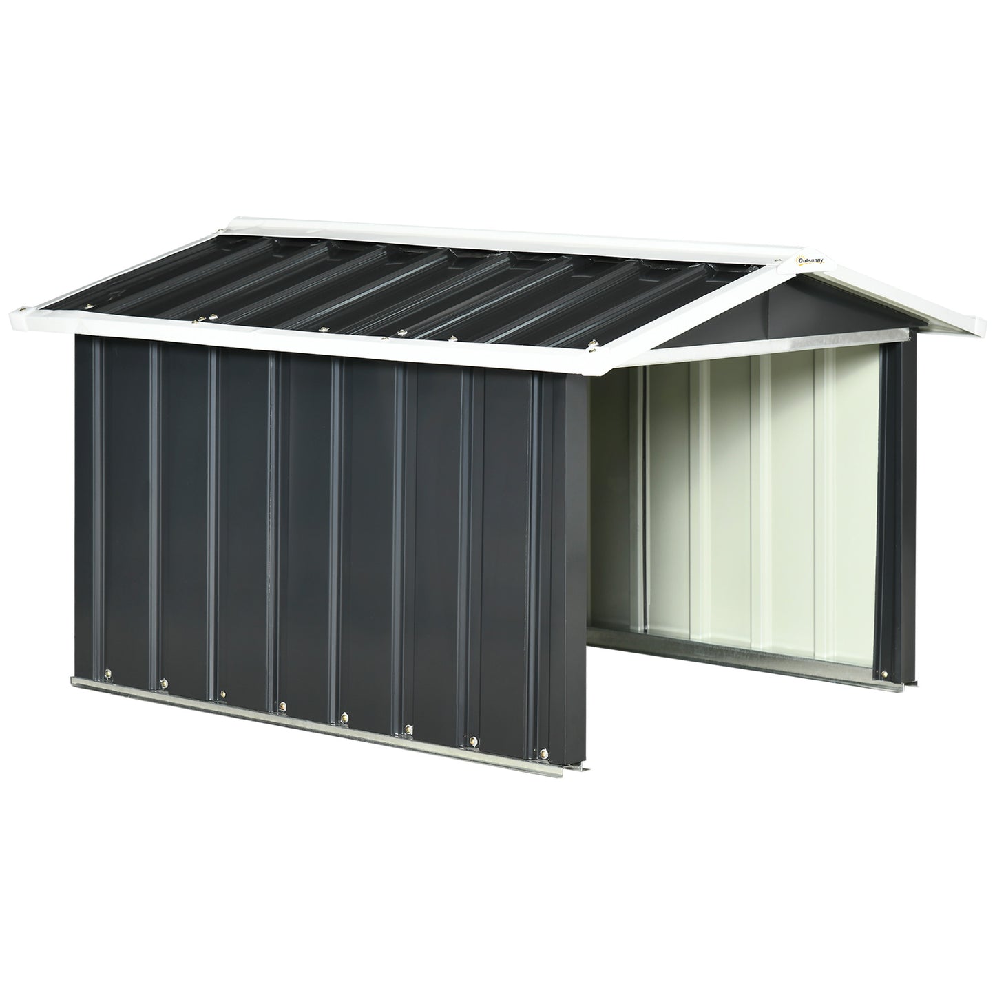 Outsunny Garaje Para Robot Cortacésped De Acero Galvanizado 87x103x66 Cm Gris_0