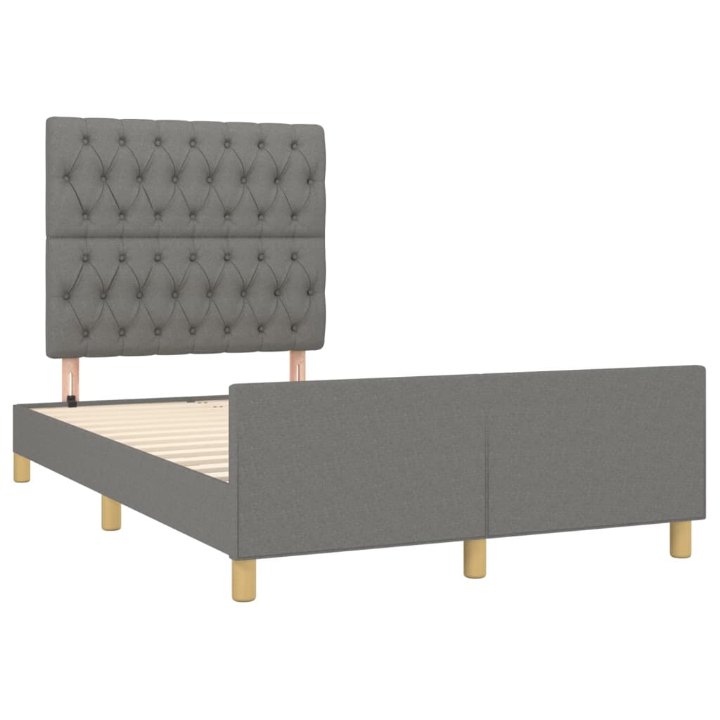 Estructura De Cama Con Cabecero De Tela Gris Oscuro 120x200 Cm / Vetonek_5