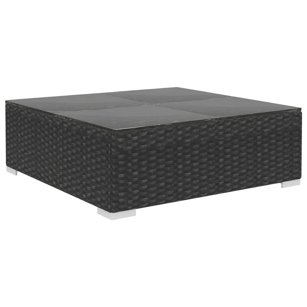Vidaxl Set De Muebles De Jardín Y Cojines 7 Pzas Ratán Sintético Negro_3
