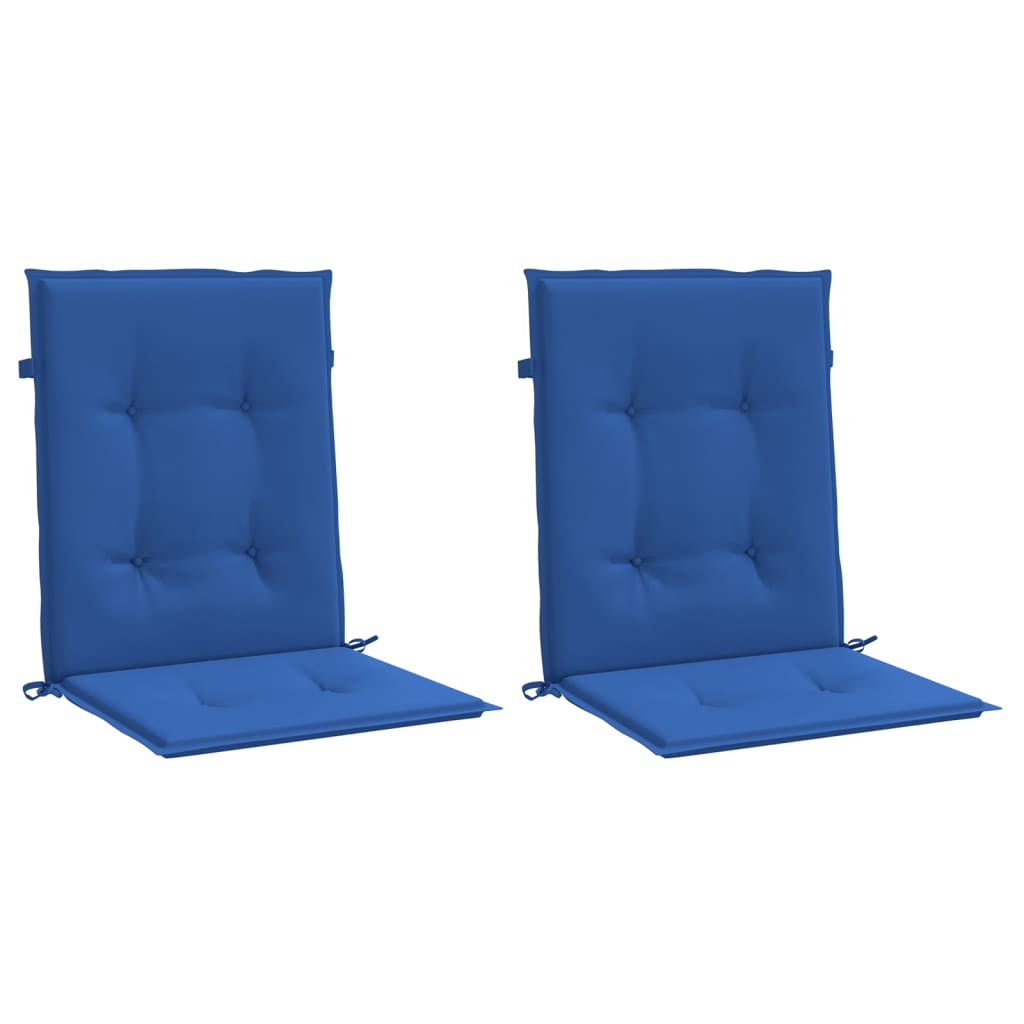 Vidaxl Cojín Silla Jardín Respaldo Bajo 2 Uds Tela Oxford Azul_0