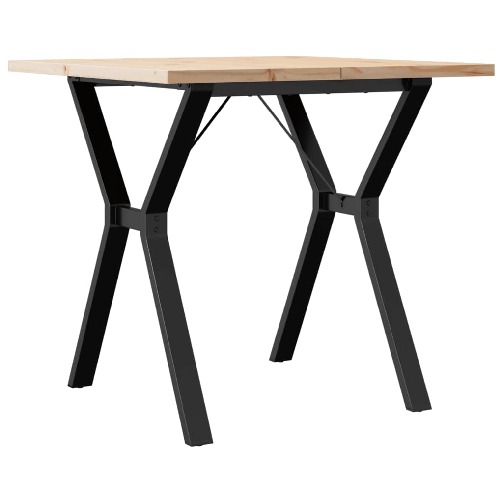 Mesa De Comedor Marco Y Madera Maciza Pino Y Acero 80x80x75,5cm_4