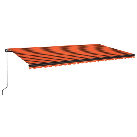 Toldo Manual Retráctil Con Luz Led Naranja Y Marrón 600x300 Cm_0