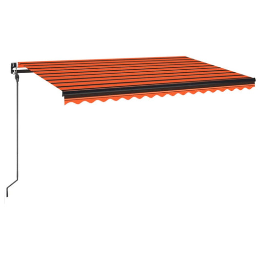 Toldo Retráctil Manual Naranja Y Marrón 400x300 Cm_0