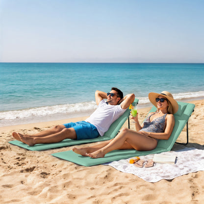 Outsunny Conjunto De 2 Esterillas De Playa Plegable_1