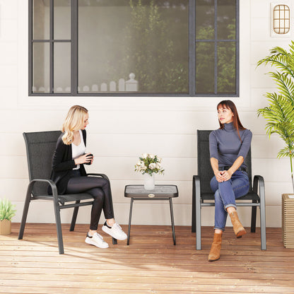 Outsunny Conjunto De Muebles De Jardín Con 2 Sillones Apilables Y Mesa De Centro_1