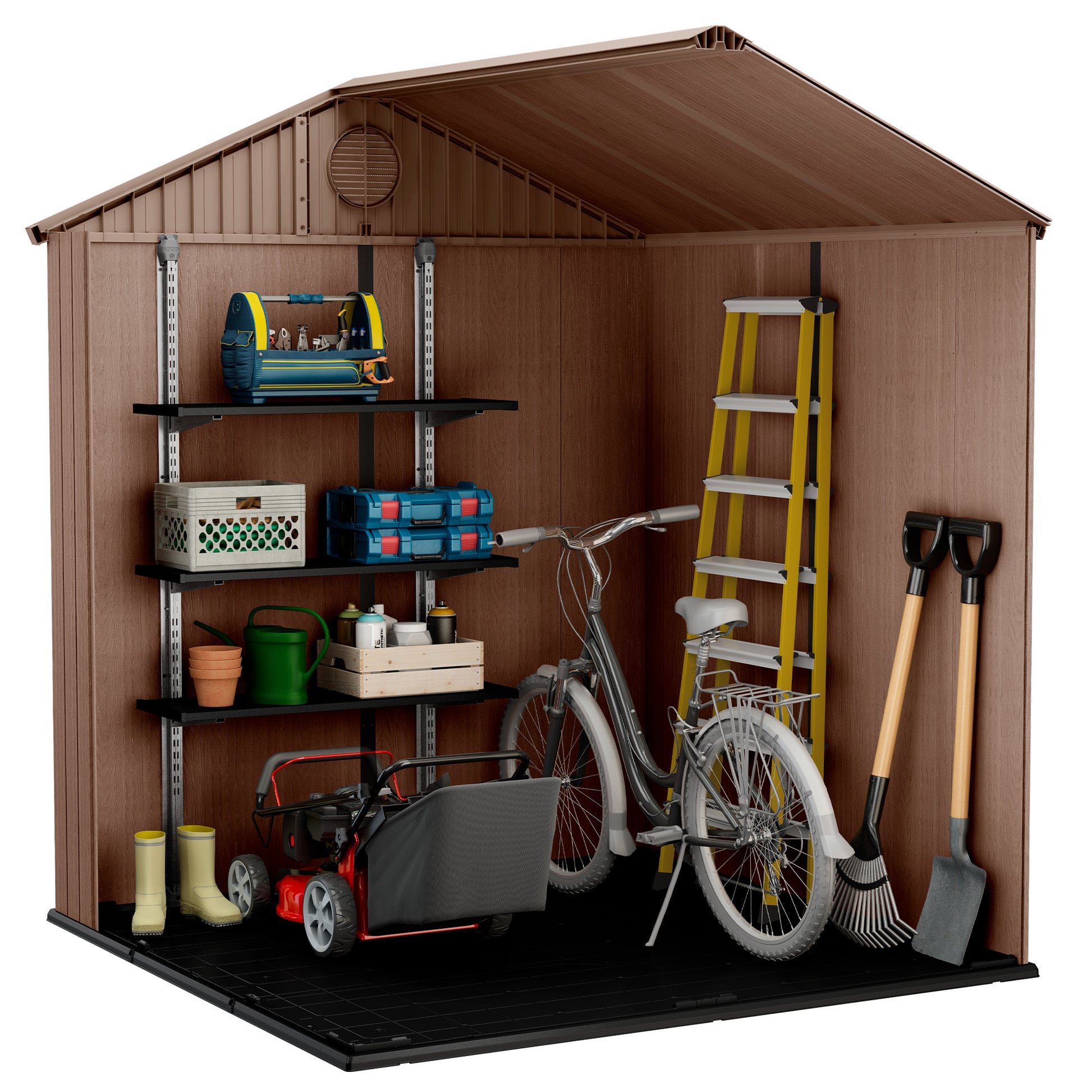 Caseta De Exterior Darwin 6x6 De Keter. 190x183x221 Cm - Marrón_2