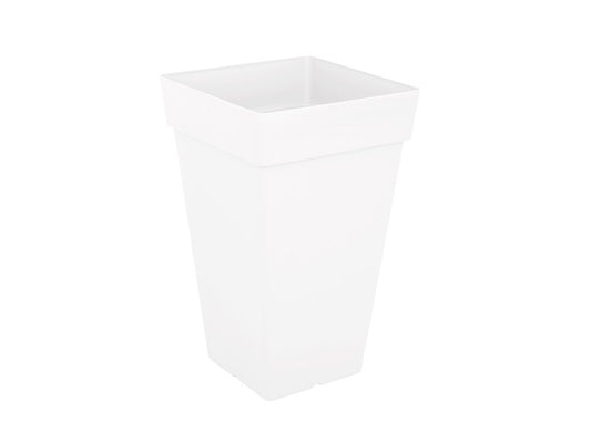 Artevasi Macetero Plástico Capri Cuadrado Alto Blanco 50cm_0