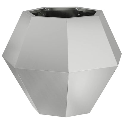 Jardinera 2 Pcs Plateado 50 X 50 X 40 Cm Acero Galvanizado_4