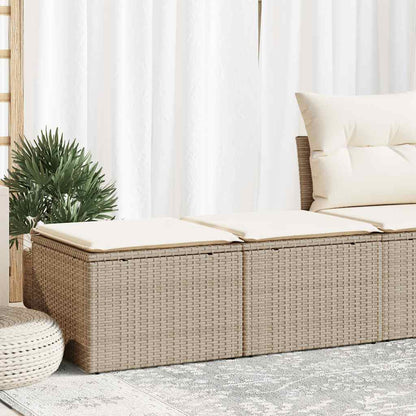 Set Sofás Jardín Y Cojines 2 Pzas Ratán Sintético Acacia Beige / Vetonek_3