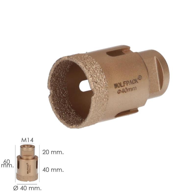 Corona Diamante Para Amoladora Ø 40 Mm. Conexión Rosca M14. Corte Seco_1