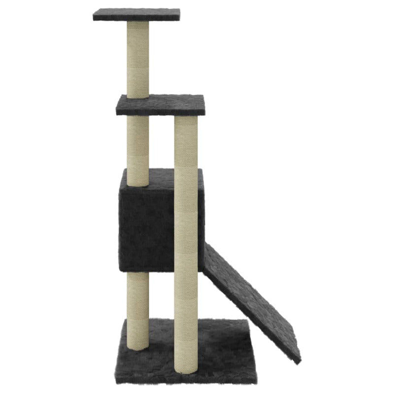 Vidaxl Rascador Para Gatos Con Postes De Sisal Gris Oscuro 92 Cm_5