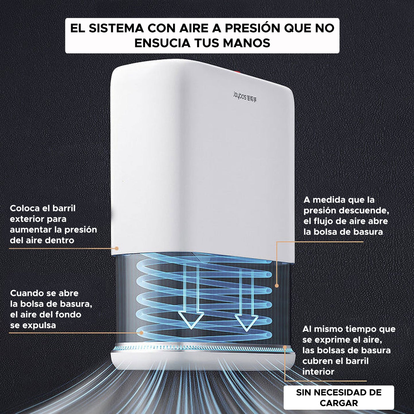 Joybos Cubo Grande Con Ajuste A Presión Blanco 12,5l_2