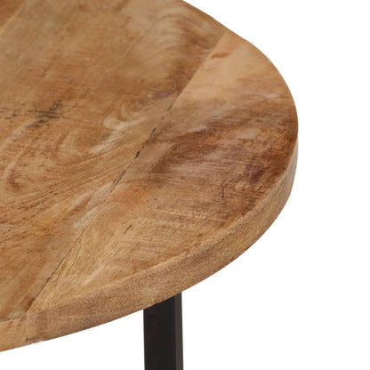 Mesa De Centro Hierro Y Madera Maciza De Mango 54x54x35 Cm_3