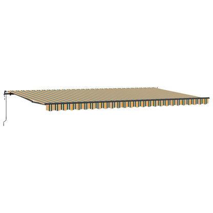 Toldo Retráctil Verde Y Amarillo 600 X 300 Cm Tela Y Aluminio_0