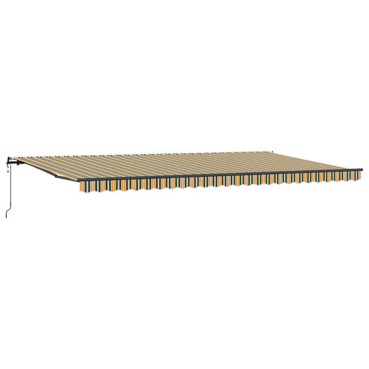 Toldo Retráctil Verde Y Amarillo 600 X 300 Cm Tela Y Aluminio_0