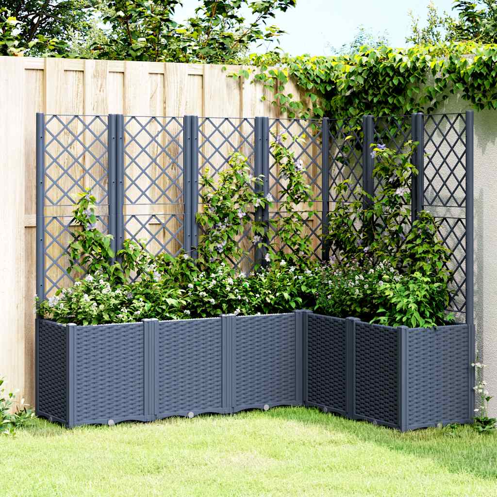 Jardinera Con Enrejado Pp Azul Gris 160x120x140 Cm_1