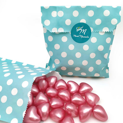 Bolsa Regalo 12 Perlas De Baño Aroma Rosas - Con Aceite De Soja - Hidrata, Suaviza Y Perfuma La Piel - Forma Corazón_0