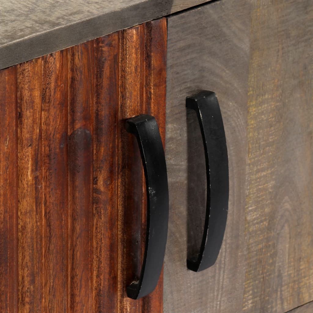 Mesa Consola De Madera Maciza De Mango Gris 120x35x75 Cm_4
