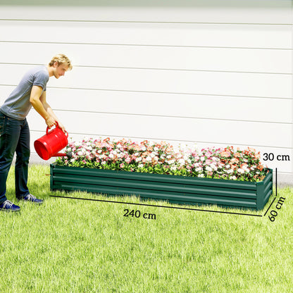 Outsunny Jardinera Exterior Grande Rectangular De Acero Galvanizado_2